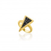 Small diamond triangle ring Ασημένιο - SDR9YB_0