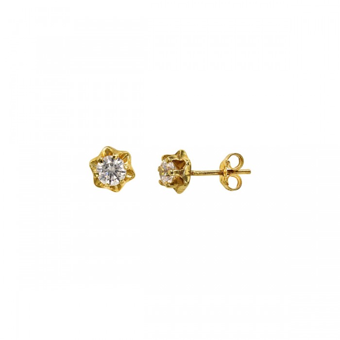 Σκουλαρίκια χρυσά 14Κ με ζιργκόν πέτρες - S1138