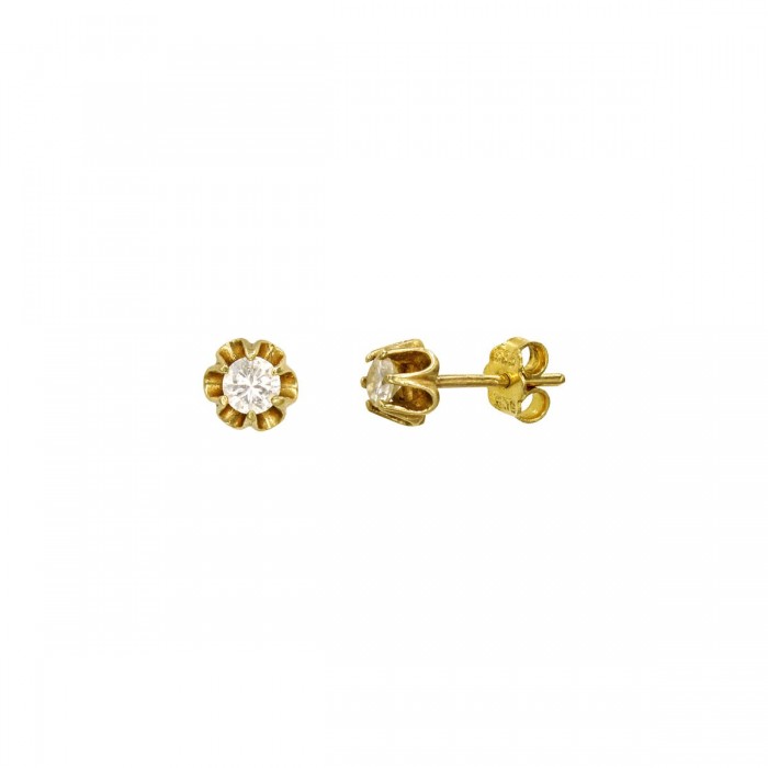 Σκουλαρίκια χρυσά 14Κ με ζιργκόν πέτρες - S1142