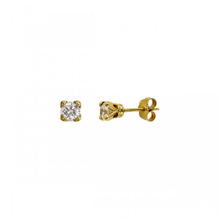 Σκουλαρίκια χρυσά 14Κ με ζιργκόν πέτρες - S1144