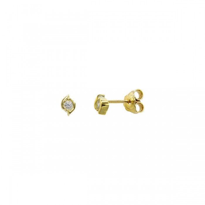 Σκουλαρίκια χρυσά 14Κ με ζιργκόν πέτρες - S1157K