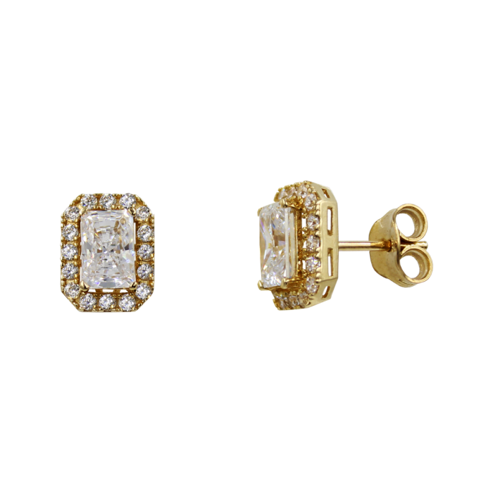 Σκουλαρίκια Χρυσά 14Κ Με Ζιργκόν Πέτρες - S1177