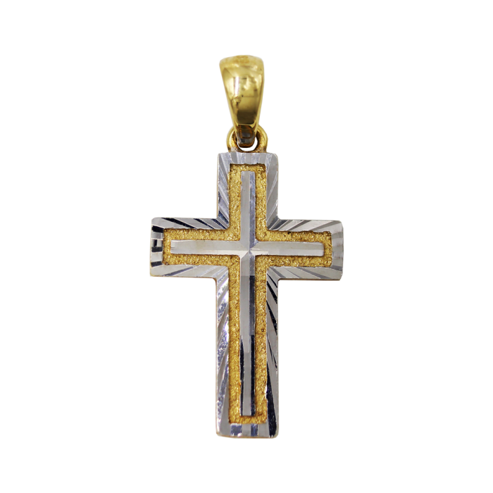 Γυναικείος δίχρωμος σταυρός 14Κ - ST1362