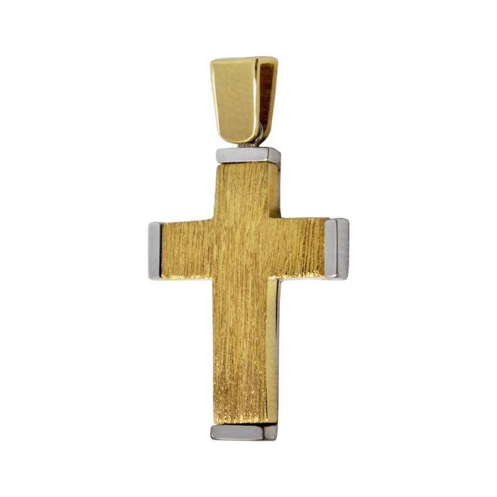 Ανδρικός δίχρωμος σταυρός 14Κ - ST1467