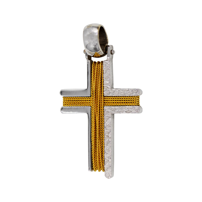Γυναικείος δίχρωμος σταυρός 14Κ - ST1149