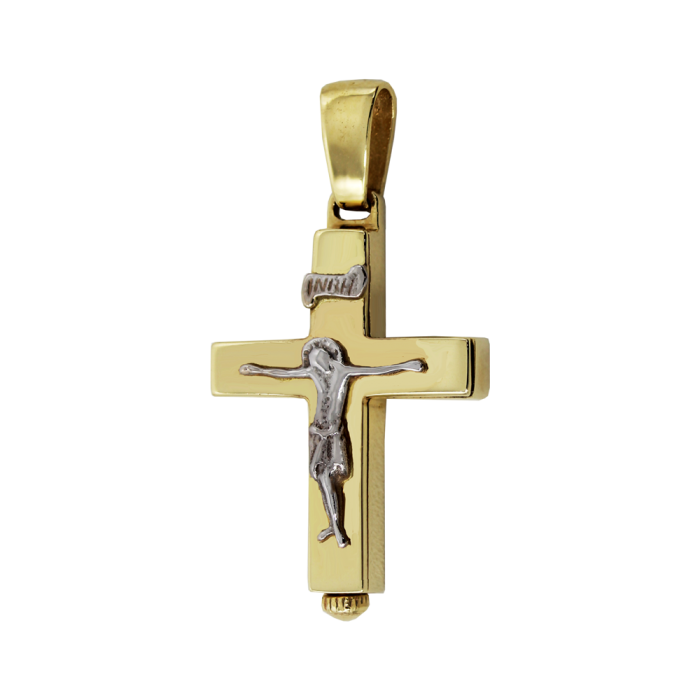 Ανδρικός δίχρωμος σταυρός 14Κ - ST1295