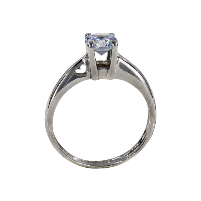 Μονόπετρο δαχτυλίδι λευκόχρυσο 14Κ - MD41734