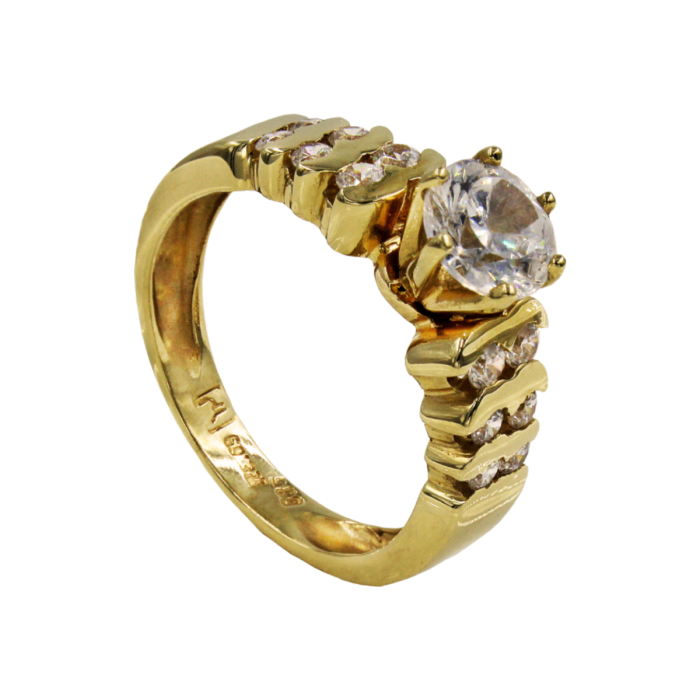Μονόπετρο δαχτυλίδι χρυσό 14Κ - MD5526