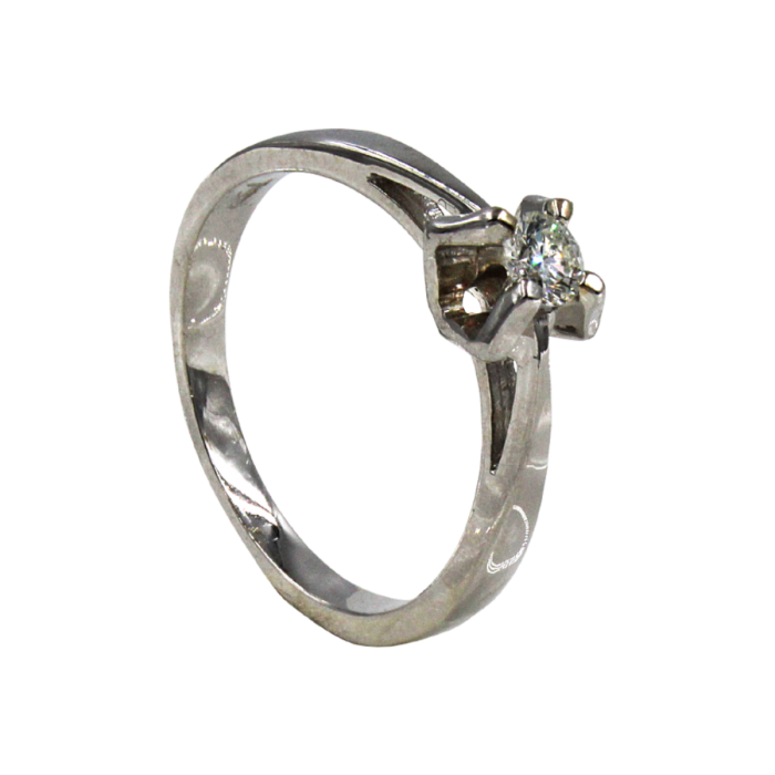 Μονόπετρο δαχτυλίδι λευκόχρυσο 18Κ - MDB2078