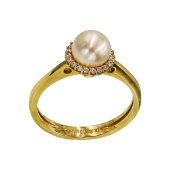 Δαχτυλίδι χρυσό 14Κ με μαργαριτάρι & ζιργκόν - MRD52202_0