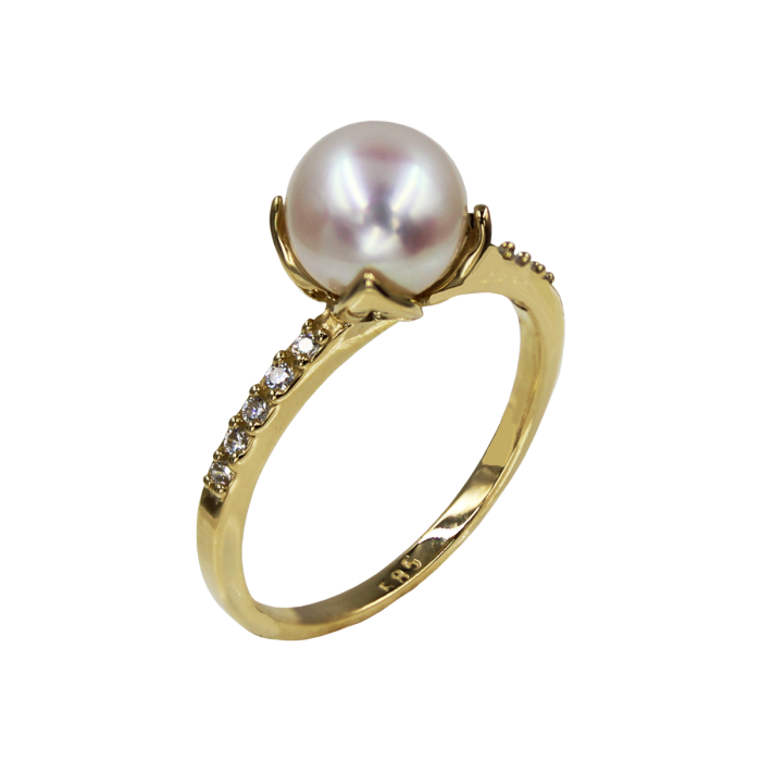 Δαχτυλίδι Χρυσό 14Κ Με Μαργαριτάρι & Ζιργκόν - MRD2048