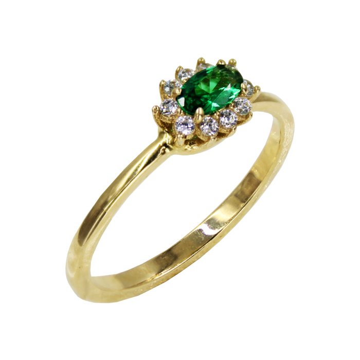 Δαχτυλίδι Ροζέτα Χρυσό Με Ζιργκόν Πέτρες 14Κ - D1097