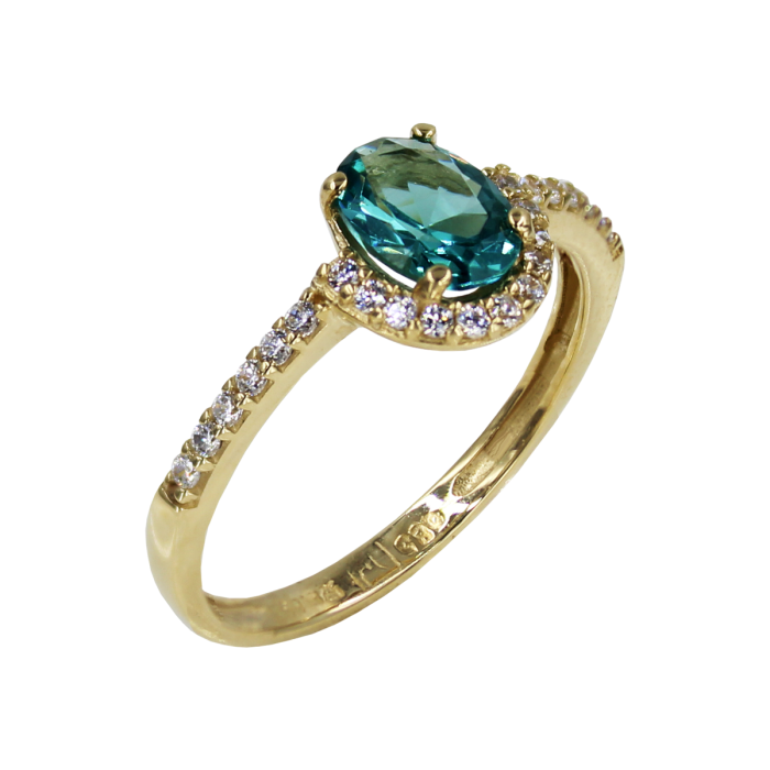 Δαχτυλίδι Οβάλ Χρυσό Με Ζιργκόν Πέτρα 14Κ - D52524
