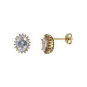 Σκουλαρίκια Χρυσά 14Κ Με Ζιργκόν Πέτρες - S1209_0