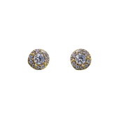 Σκουλαρίκια Ροζέτα Χρυσά 14Κ Με Ζιργκόν Πέτρες - S1223_0