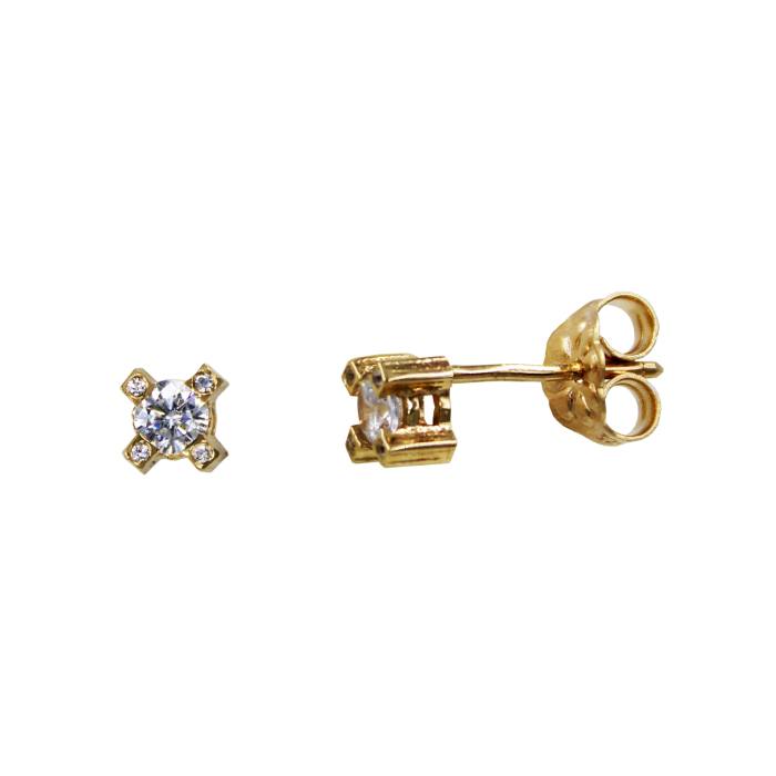 Σκουλαρίκια Χρυσά 14Κ Με Ζιργκόν Πέτρες - S1227